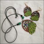 Wood Necklace Peacock Set - Check out our ornaments collection