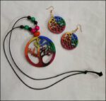 Rainbow Tree Wooden Necklace Set - Check out our best antique jewelry colection