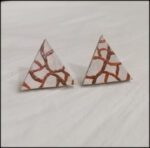 Wooden Triangle Push Earrings - Cute fashion accessory